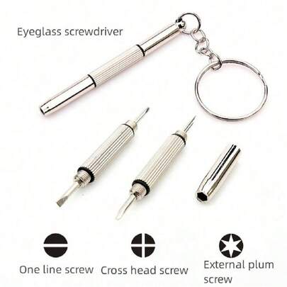 1pc Eyeglass Screwdriver, Multifunctional 3-In-1 3-Purpose Eyeglass Accessories, Repair Tool, Portable Mini Screwdriver, Tools For Men