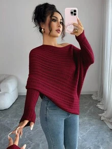 Elenzga Áo len dài tay thu/đông nữ, hòa nhạc lễ hội ngày lễ, phong cách đường phố Stockholm cổ điển, trang phục công sở giáo viên, trang phục thanh lịch cho buổi hẹn hò - Màu Đỏ Sâu - Xem 6