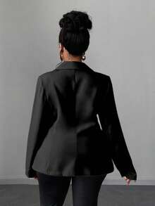 Maweii Bộ đồ công sở đi làm cỡ lớn dành cho nữ có thiết kế cà vạt, trưởng thành và quyến rũ - màu đen - Xem 2