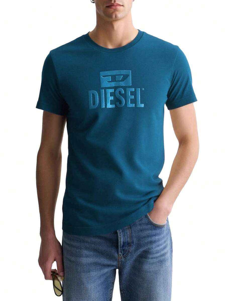Diesel T-Just Men's T-Shirts Blue - Blue - View 1
