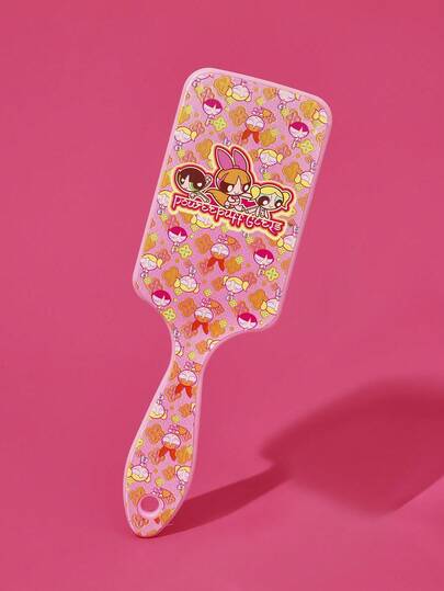 FanGlow THE POWERPUFF GIRLS X SHEIN Handheld Massage Cushion Comb, Dry And Wet Hair Smooth Air Cushion Comb, Easy To Carry A Medium-Sized Square Hairdressing Comb That Can Be Put In A Bag, A Charming Gift For Family Or Friends