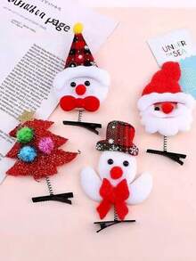 PETSIN 1 Piece Of Cartoon Christmas Hair Clip, Antler Hair Clip, Pet Christmas Hair Clip, Hair Accessory, Headwear, Pet Supplies - Multicolor - View 2