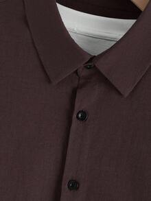 Manfinity Homme Traje casual de talla grande para hombre con camisa de manga corta de un solo pecho y pantalones de unicolor