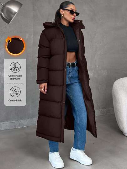 EURMUSE Women's Warm Oversized 2in1 Waterproof Hooded Long Winter Coat