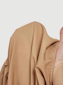 SHEIN MOD 驼色女士系带喇叭袖衬衫，镂空服装，女款，恶魔服装，复古，海盗上衣，嬉皮士，外出上衣