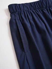 EMERY ROSE Plus Size 2Pcs Set Geometric Pattern, Minimalist Fashion Casual Everyday Wear,Western Wear Women