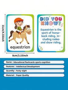 Zazumi 1SET Early Learning Flash Cards For Toddlers Preschool Educational Toys Cognitive Development Activity Games Attention Span Training With Cute Cartoon Images Home Classroom Teaching Aid - Multicolor - View 3