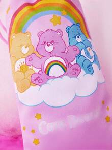 SHEIN X Care Bears Fashionable Gold Foil Cartoon Pattern Black Oversized Frame Women's Fashion Glasses, Suitable For Vacation, Travel, And Photography, Comes With Storage Pouch - Black - View 8