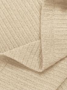 Manfinity Homme Herren einfarbiges Rollkragen Langarm Rippstrick Lässig T-Shirt, Herbst