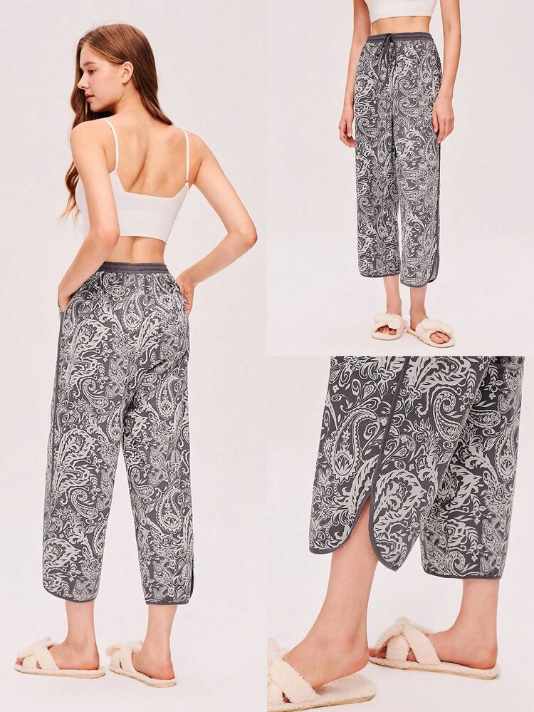 Letnia damska piżama wakacyjna z bawełny, zdobiona lamówką, podwójne kieszenie, można nosić jako odzież domową, spodnie codzienne, przewiewne, bielizna jako odzież wierzchnia, bawełniana piżama