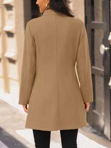 EMERY ROSE 女士休闲度假立领修身夹克 - 卡其色 - 查看 2