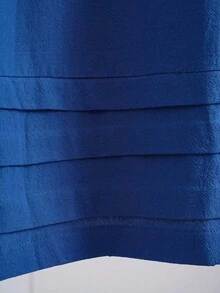 EMERY ROSE Plus Size Women Summer Royal Blue Solid Round Neck Short Sleeve Straight Casual Dress,Vacation Outfits Boho,Smart Casual Holiday Outfits For Women - Blue - View 5