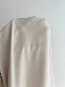 Elamini 女式休闲百搭新款扭结V领长袖紧身连衣裙，秋季 - 杏色 - 查看 5