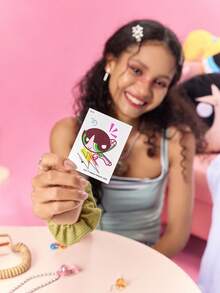 THE POWERPUFF GIRLS X SHEIN FanGlow Buttercup 1pc Colorful Cartoon Tattoo Sticker Suitable For Shoulder, Neck, Clavicle, Arm, Body Art, Temporary Waterproof Simulation Tattoo Sticker - Multicolor - View 2