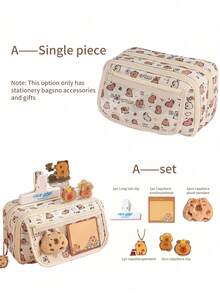 1 túi đựng bút trong suốt dung tích lớn Capybara Clamshell, hộp đựng bút chì học sinh có thiết kế khóa kéo nhiều lớp, có thể đựng 80 cây bút, có thể dùng để đựng phụ kiện văn phòng phẩm để bàn và các túi đựng khác (Một số tùy chọn không bao gồm phụ kiện!) Túi đựng đa năng dễ thương, hộp đựng bút chì, túi đựng mỹ phẩm đi học, văn phòng phẩm, mỹ phẩm, sản phẩm chăm sóc da, cọ, tiền xu, đồ dùng nhỏ, trở lại trường, đồ dùng học tập - Cà phê nâu - Xem 4