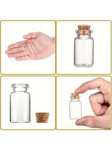 12pcs/Set Clear Glass Jars With Stopper, Beads Storage Containers Best Gifts Birthday Graduation