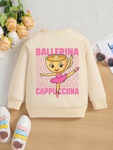 Young Girl' Basic Round Neck Fleece Sweatshirt - White Fall Winter - Black - View 2