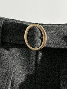 GlowEve Women's High-Waisted Flared Leg Pants, Grey, Thick Thermal Lining, Elegant & Slimming, Suitable For Autumn/Winter