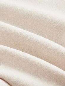 SHEIN MOD Chaqueta de mujer talla grande con contraste de blanco y negro, decoración de lazo, chaqueta de lazo talla grande, cárdigan de lazo para mujer, elegante abrigo de otoño e invierno, color albaricoque otoñal