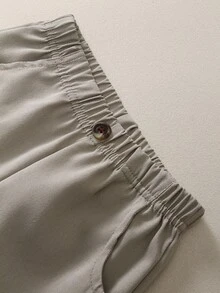 Souflis Souflis 3 件套幼儿婴儿男童休闲口袋松紧腰裤，纽扣装饰，百搭款式，适合春、夏、秋、冬、日常、上学、旅行、运动 - 彩色 - 查看 5