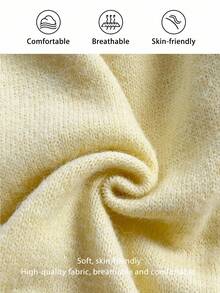 FavEase Pantalon tricoté avec cordon de serrage à la taille et décoration d'étoile de mer 3D, style décontracté et polyvalent pour les vacances pour femmes