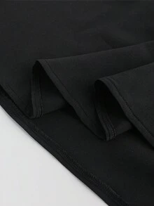 Modelyn 优雅高腰百褶中裙，时尚百搭 - 黑色 - 查看 5