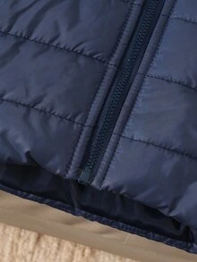 SHEIN 1pc Baby Boys And Girls Unisex Blue Casual Cute Bear Embroidered 3D Ear Sweatshirt Zip-Up Long Sleeve Quilted Padded Coat, Loose Fit Comfortable, Suitable For Outdoor, Home, Sports, Party In Winter Baby Boy Winter Coat Baby Boy Jacket With Ears Baby Boy Winter Coat Baby Boy Warm Winter Jacket Baby Bear Ear Winter Coat Winter Coats Baby Boy Coat With Hood Baby Boy Winter Coat Fall - Blue - View 6