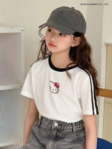 HELLO KITTY | DAZY Tween Girl 圆领印花短袖 T 恤，夏季，返校服装 - 白色 - 查看 7