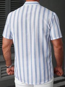 Manfinity CasualCool 男士条纹短袖休闲宽松纽扣衬衫