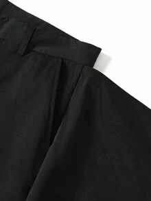 Manfinity Roghcode Men's Slanted Cut Solid Color Minimalist Pants, Fall