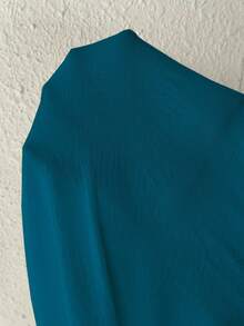 EMERY ROSE Plus Size Women's Long Sleeve Light Blue Casual Shirt Fall - Teal Blue - View 6