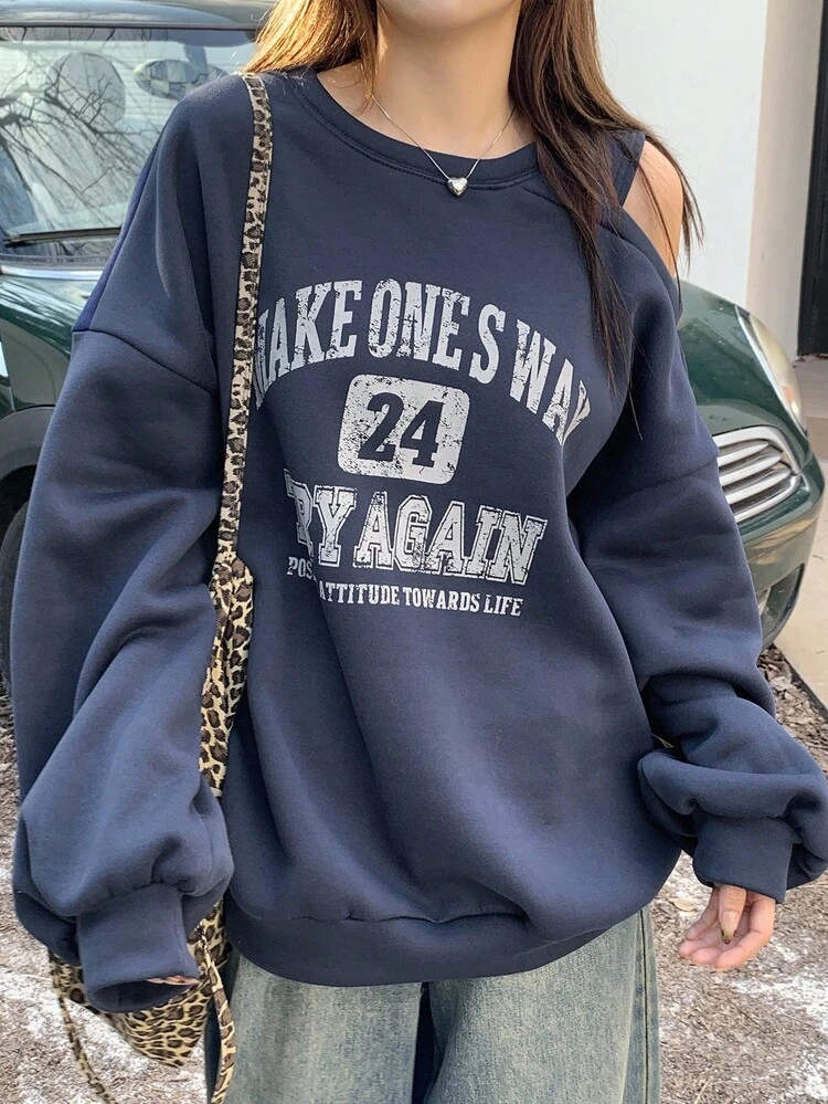 Women Off Shoulder Floral Print Long Sleeve Sweatshirt,Fall Clothes