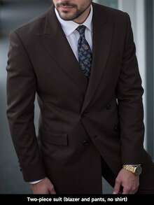 Calvornis 这款西装外套和裤子套装巧妙地融合了现代简约主义和经典商务设计，质感精致高档。修身、立体剪裁适合所有体型，展现敏锐的自信。永恒、百搭的颜色，商务旅行、聚会、通勤或旅行。简约而精致，抗皱，易于护理，是照片、街头风格和日常签到的理想选择。亲肤舒适的面料使其成为春、夏、秋三季的完美选择。作为送给男朋友、丈夫、父亲或朋友的礼物，这套西装既实用又时尚，充满了关怀和品味。商务正式优雅经典剪裁百搭，适合多种场合男士纯色翻领双排扣长袖西装外套和裤子，休闲商务装 - 咖啡棕 - 查看 4