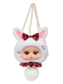 Alice In Wonderland Vinyl Bag - Doll-Style Backpack With Pearl Chain, Kawaii Purse For Girls