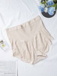 Moonlight&Mama 1pc Women Solid Color High Waist Comfortable Breathable Seamless Maternity Underwear - Apricot - View 3