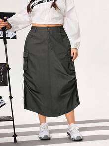 Jupes en jean grande taille pour la randonnée, protection solaire, légères et séchage rapide pour femmes. Pantalons de randonnée légers pour le camping et les activités de plein air pour femmes. - Militaire verte - Voir 7