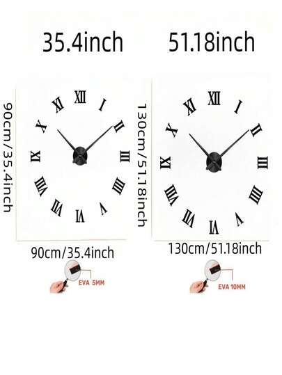 3D DIY Wand Klok Acrylic Spiegel Stickers Clocks Home ation Living Room Quartz Needle Hang Horloge Europe Zwart ,Home ,Room Birthday Graduation Bedroom Dormitory Back To School view 5