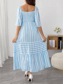 SHEIN Maternity Striped Minimalist Fashion Dress - Multicolor - View 2