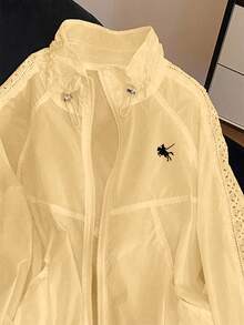 Women's White Long Sleeve Lightweight Outdoor Jacket, Casual Sun Protection - Yellow - View 5