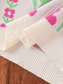 Sparklyn 2pcs/Set Girls Floral Cardigan And Pants Set, Vintage Fashion Knitted Casual Outfit For Autumn/Winter Tween Girl Clothes Pants Set Girls Pant Set Kids Pants Sets All Over Floral Pant Set Girls Floral Pant Set Kids Set Cotton Girl Clothes Autumn And Winter Girls Spring And Autumn Suit Girls Autumn And Winter Clothes Girls Sweater Sets Girls Knit Set Tween Matching Set Knit Girl S Spring And Autumn Suit Oufit Set Kids Kids Clothes Sets Girls Coord Sets Girls' Floral Pattern Knitted Two-Piece Suit - Pink - View 7