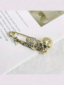 1件复古骷髅胸针，深色哥特式胸针，服装腰封配饰，珠宝首饰。生日毕业典礼家居装饰万圣节装饰秋季装饰房间装饰的最佳礼物 - 彩色 - 查看 7