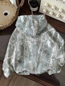 Attitoon Leaf & Branch Letter Print Chic Loose Fit Drop Shoulder Sweatshirt, Suitable For Fall/Winter Street Style - Multicolor - View 2