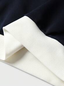 JNSQ Tween Boy Casual Pullover Sweatshirt, Loose Fit Colorblock Graphic Print Long Sleeve Crew Neck Top, Suitable For Autumn, Winter Daily Wear, Outdoor Activities, Vacation, Streetwear, Party And Leisure