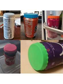 6 件硅胶汽水罐盖，可重复使用硅胶罐盖，罐塞或保护器，适用于汽水、饮料、果汁、饮品，适合标准罐