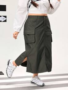 Jupes en jean grande taille pour la randonnée, protection solaire, légères et séchage rapide pour femmes. Pantalons de randonnée légers pour le camping et les activités de plein air pour femmes. - Militaire verte - Voir 5