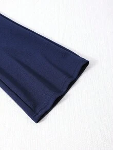 秋冬优雅时尚女童夹克和喇叭裤套装 - 寶藍色 - 查看 6