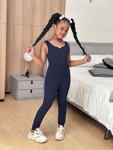 SHEIN طقم كاجوال مكون من 3 قطع للفتيات المراهقات: كارديجان طويل الأكمام بلون سادة، صدرية وبنطلون