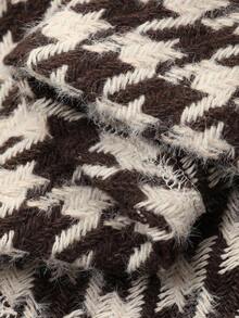 DAZY Váy mini họa tiết răng sói thanh lịch, thích hợp mặc hàng ngày cho mùa đông - màu đen - Xem 3