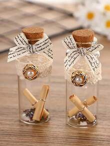 12pcs/Set Clear Glass Jars With Stopper, Beads Storage Containers Best Gifts Birthday Graduation