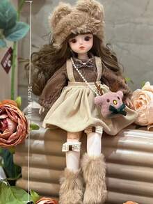 1PC 30cm Forest Fairy Doll Clothes Floral Lace Dress Handmade Detailed BJD SD Doll Outfit Princess Party Wear Girl Collection Gift Spring Photo Prop Not Plush Filled